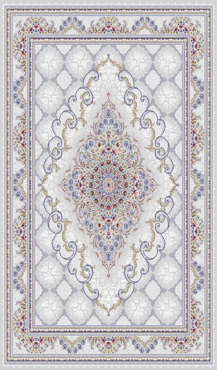Kashan Tandis carpet -  Noora design, silver color