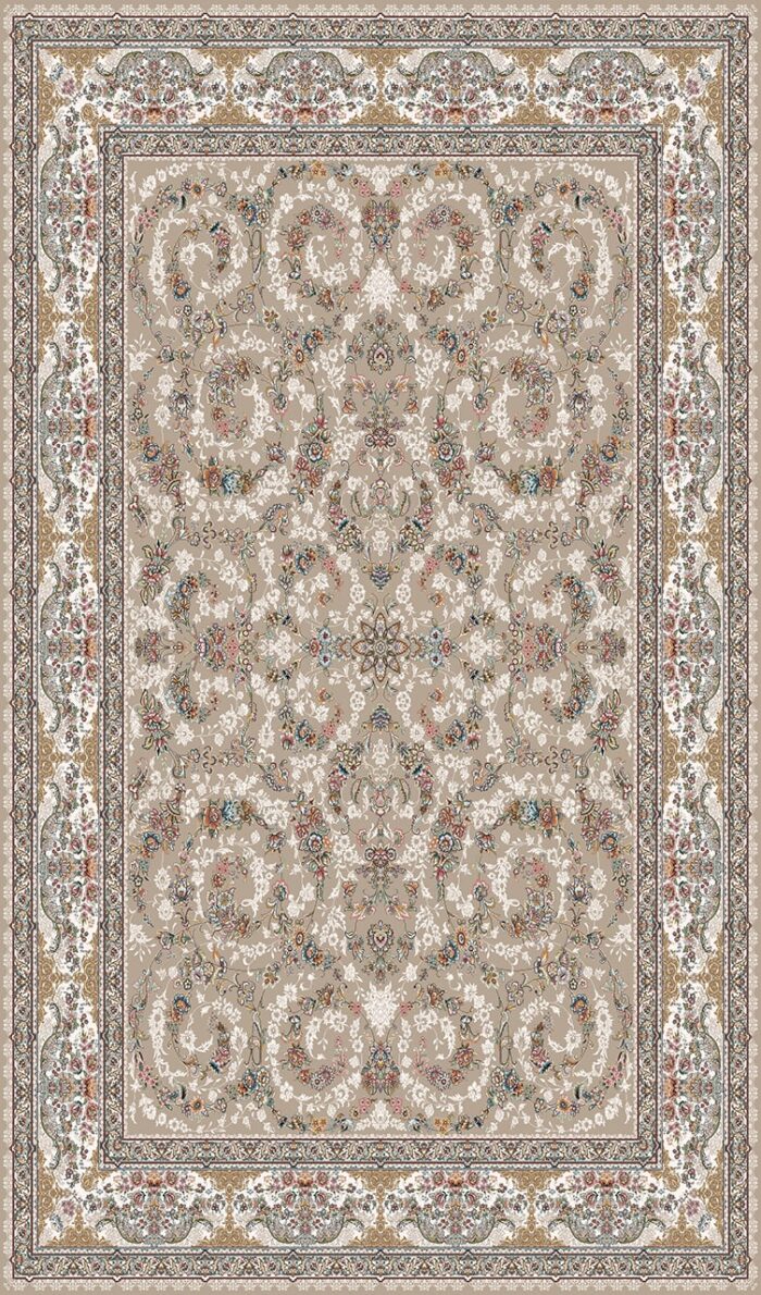 فرش تندیس کاشان - طرح ریما رنگ نقره ای